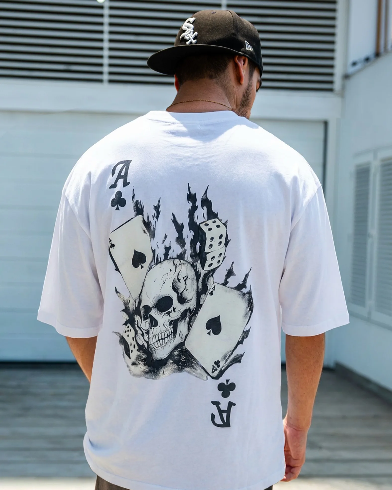 Polo blanco Skull Bet Crepante hombre