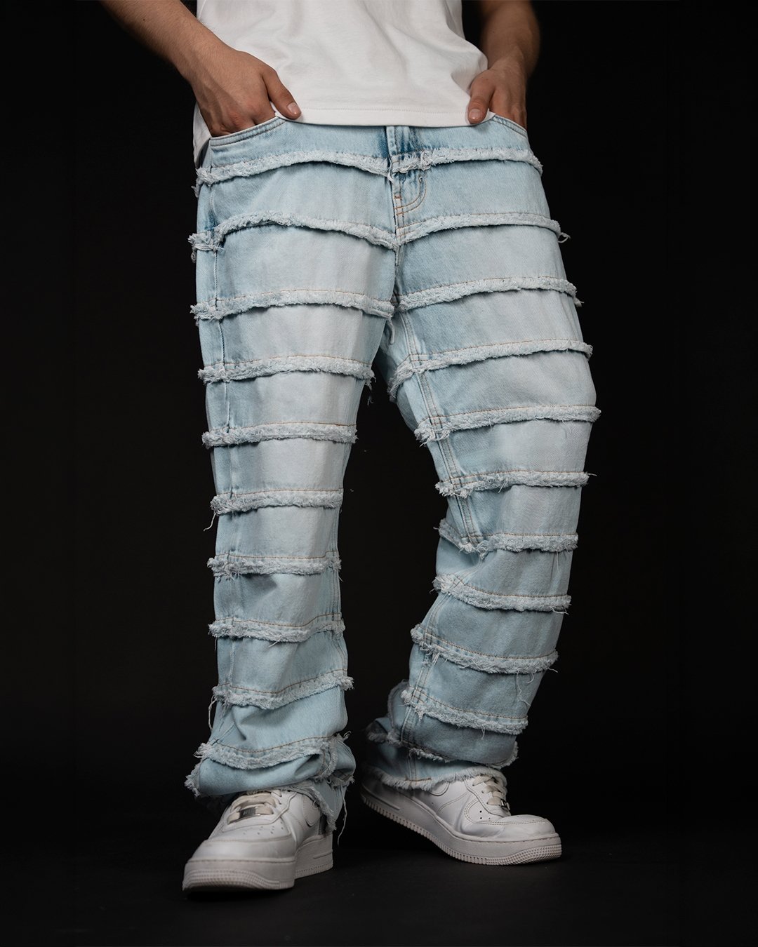 jean hielo flecos para hombre