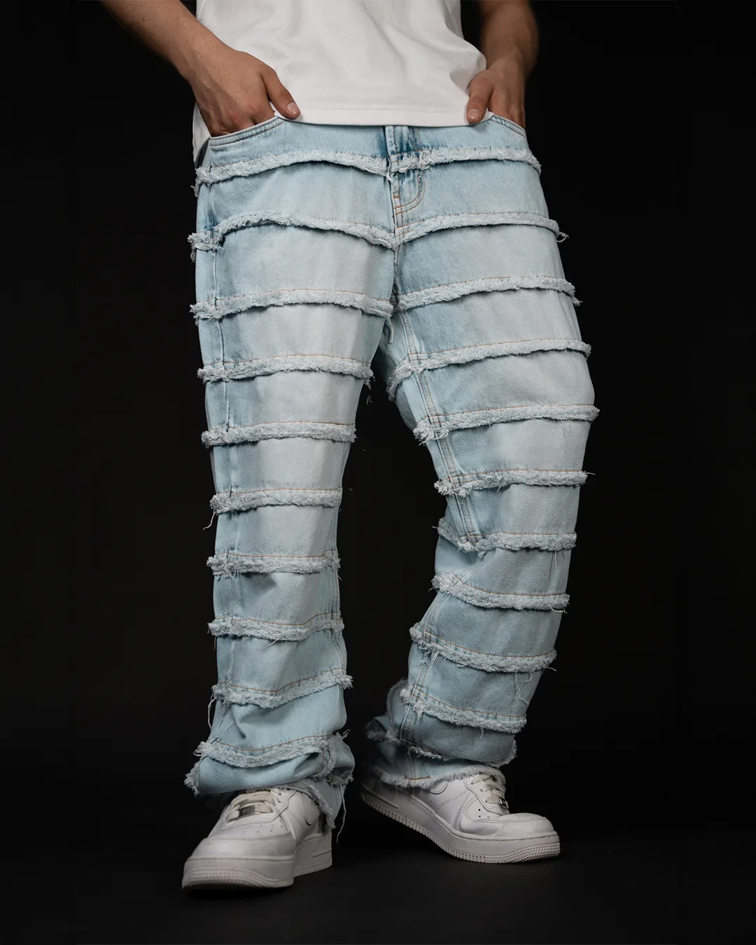 jean hielo flecos para hombre